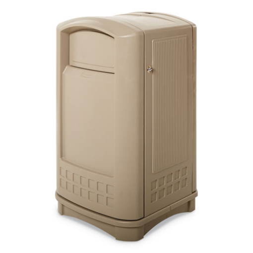 Picture of Plaza Indoor/Outdoor Waste Container, 50 gal, Plastic, Beige