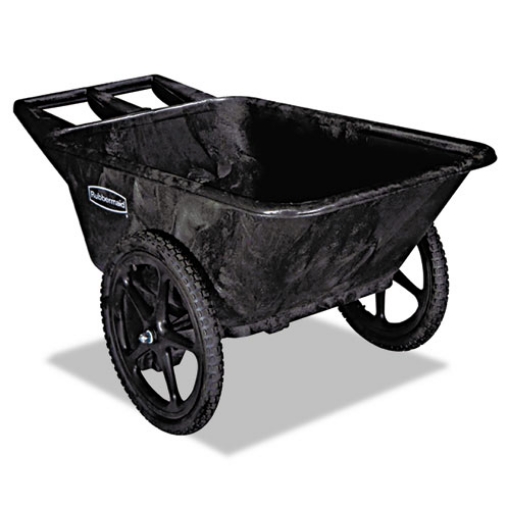 Picture of big wheel agriculture wheelbarrow, 300 lb capacity, 32.75" x 58" x 28.25", black
