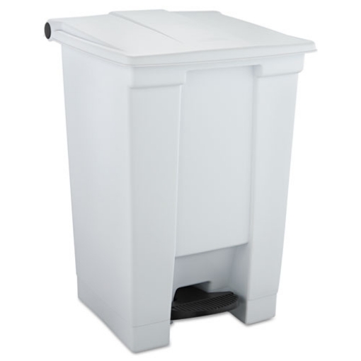 Picture of Indoor Utility Step-On Waste Container, 12 gal, Plastic, White