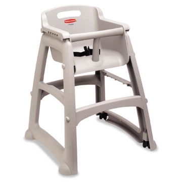 Picture of Sturdy Chair Mobile Youth Seat with Casters, Fully Assembled, Five 2" Dual-Wheel Casters, Platinum