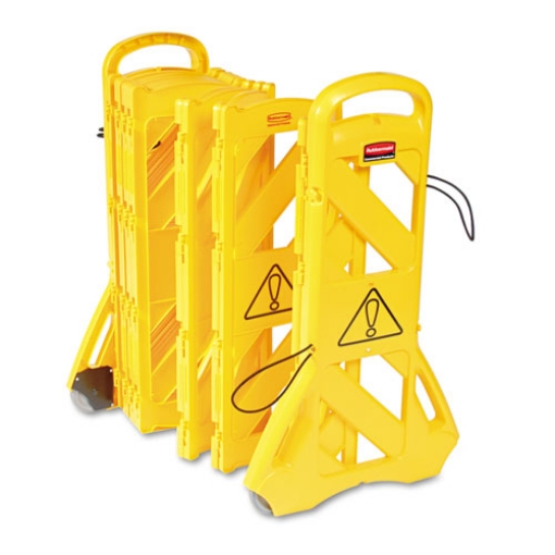 Picture of Portable Mobile Safety Barrier, Plastic, 13 ft x 40", Yellow