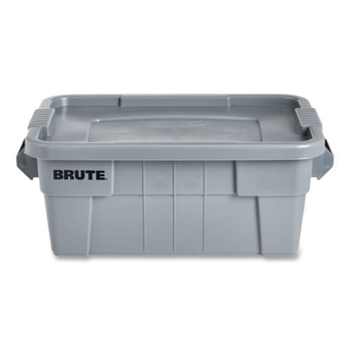 Picture of Brute Tote With Lid, 14 Gal, 27.5" X 16.75" X 10.75", Gray