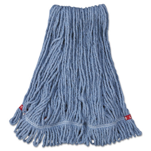 Picture of Web Foot Wet Mop Head, Shrinkless, Cotton/synthetic, Blue, Medium, 6/carton