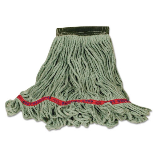 Picture of Swinger Loop Wet Mop Heads, Cotton/synthetic Blend, Green, Medium, 6/carton