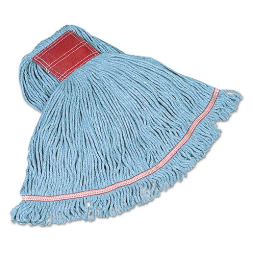 Picture of Swinger Loop Wet Mop Heads, Cotton/synthetic, Blue, Large