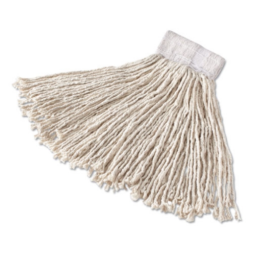 Picture of Super Stitch Cotton Looped End Wet Mop Head, Large, 1" White Headband