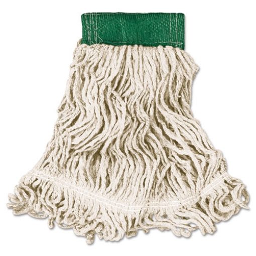 Picture of Super Stitch Looped-End Wet Mop Head, Cotton/synthetic, Medium, Green/white