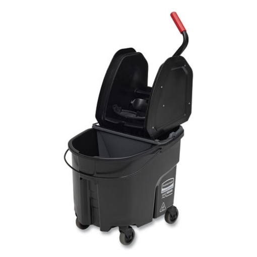 Picture of Wavebrake 2.0 Bucket/wringer Combos, Down-Press, 35 Qt, Plastic, Black