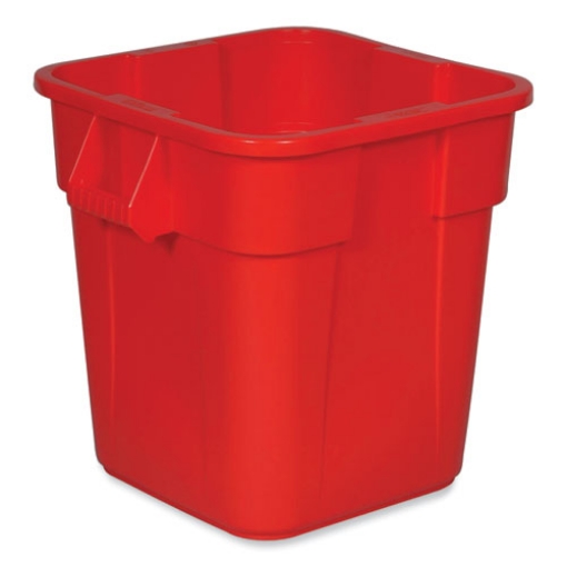Picture of Square Brute Container, 28 gal, Polyethylene, Red, 6/Carton