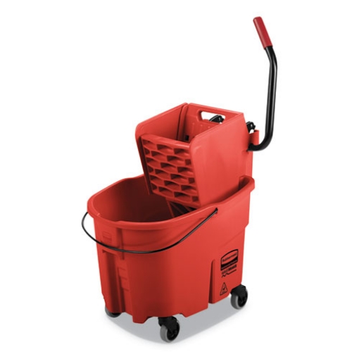 Picture of Wavebrake 2.0 Bucket/wringer Combos, Side-Press, 35 Qt, Plastic, Red