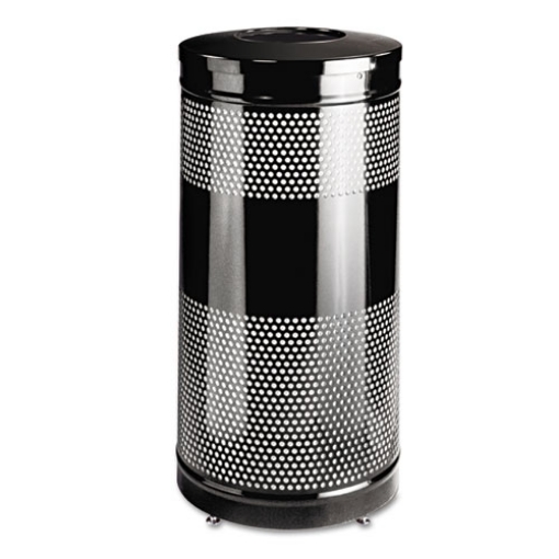 Picture of Classics Perforated Open Top Receptacle, 25 gal, Steel, Black