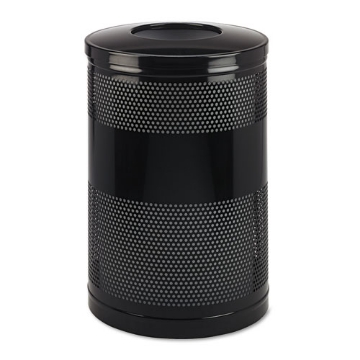 Picture of Classics Perforated Open Top Receptacle, 51 gal, Steel, Black