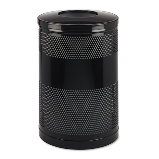 Picture of Classics Perforated Open Top Receptacle, 51 gal, Steel, Black