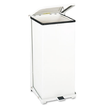 Picture of Defenders Heavy-Duty Steel Step Can, 13 gal, Steel, White