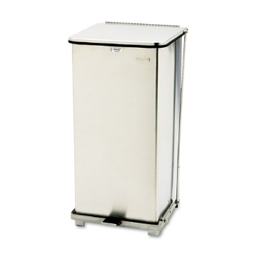 Picture of defenders heavy-duty steel step can, 13 gal, steel, stainless steel