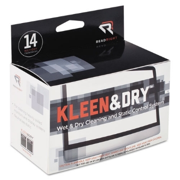 Picture of Two Step ScreenKleen Wet and Dry Cleaning Wipes, 5 x 5, Unscented, 14/Box