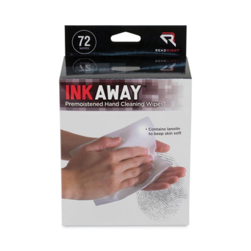 Picture of Ink Away Hand Cleaning Pads, Cloth, 5 x 7, White, 72/Pack