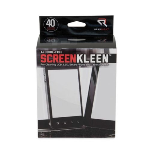Picture of ScreenKleen Alcohol-Free Wet Wipes, Cloth, 5 x 5, Unscented, 40/Box
