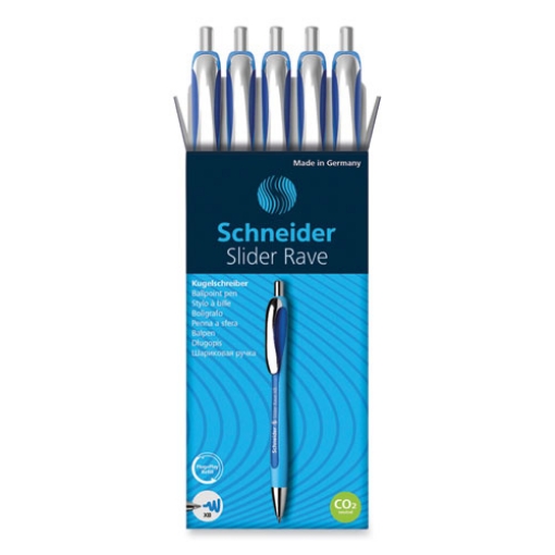 Picture of SLIDER RAVE XB BALLPOINT PEN, RETRACTABLE, EXTRA-BOLD 1.4 MM, BLUE INK, BLUE/LIGHT BLUE BARREL