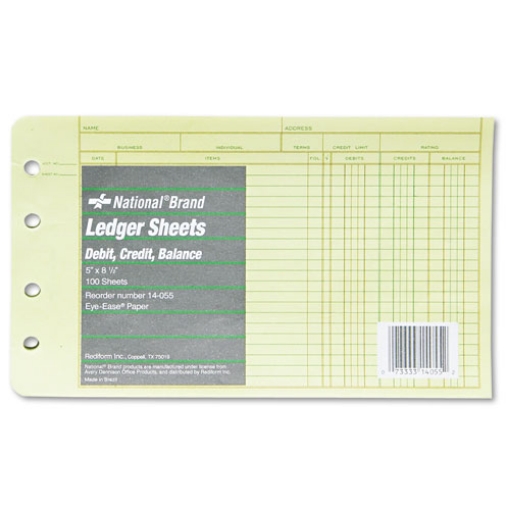 Picture of Four-Ring Binder Refill Sheets, 5 X 8.5, Green, 100/pack