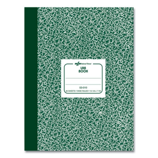 Picture of Lab Notebook, Wide/Legal Rule, Green Marble Cover, (96) 10.13 x 7.88 Sheets