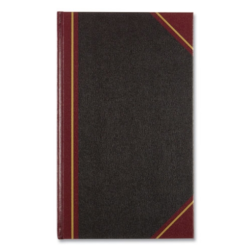 Picture of Texthide Eye-Ease Record Book, Black/burgundy/gold Cover, 14.25 X 8.75 Sheets, 300 Sheets/book