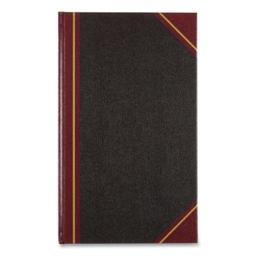 Picture of Texthide Record Book, 1-Subject, Medium/College Rule, Black/Burgundy Cover, (500) 14 x 8.5 Sheets