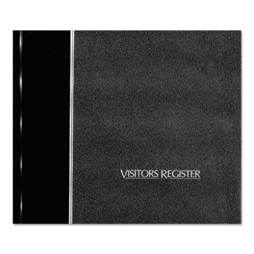 Picture of Hardcover Visitor Register Book, Black Cover, 9.78 X 8.5 Sheets, 128 Sheets/book