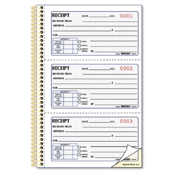 Picture of Gold Standard Money Receipt Book, Two-Part Carbonless, 5 x 2.75, 3 Forms/Sheet, 225 Forms Total