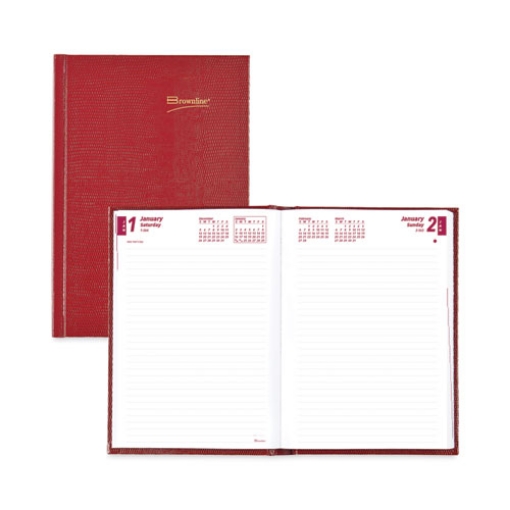 Picture of Daily/Monthly Planner, 8.25 x 5.75, Red Cover, 12-Month (Jan to Dec): 2024