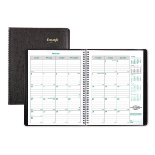 Picture of EcoLogix Recycled Monthly Planner, EcoLogix Artwork, 11 x 8.5, Black Cover, 14-Month (Dec to Jan): 2023 to 2025