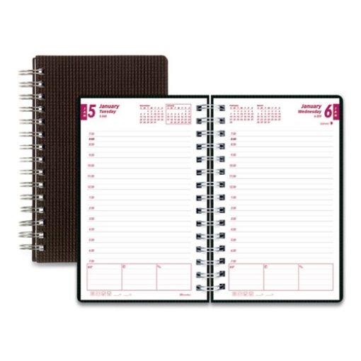 Picture of DuraFlex Daily Planner, 8 x 5, Black Cover, 12-Month (Jan to Dec): 2024