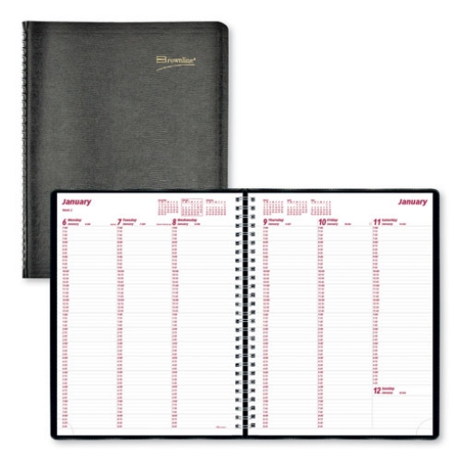 Picture of Essential Collection Weekly Appointment Book in Columnar Format, 11 x 8.5, Black Cover, 12-Month (Jan to Dec): 2024