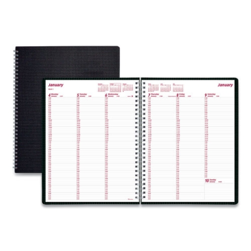 Picture of DuraFlex Weekly Planner, 11 x 8.5, Black Cover, 12-Month (Jan to Dec): 2024