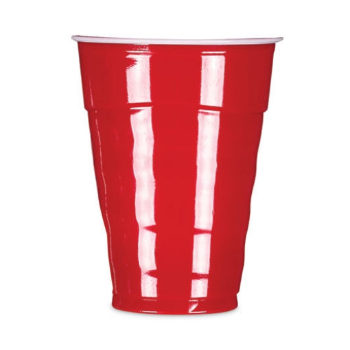 Picture of Easy Grip Disposable Plastic Party Cups, 9 Oz, Red, 50/pack, 12 Packs/carton