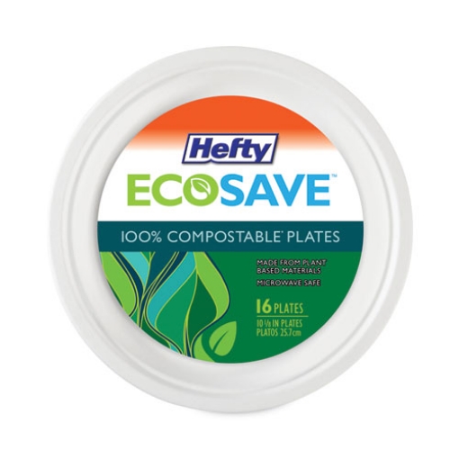 Picture of ECOSAVE Tableware, Plate, Bagasse,  6.75" dia, White, 30/Pack