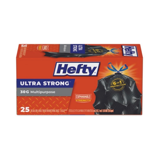 Picture of Ultra Flex Waste Bags, 30 Gal, 1.05 Mil, 6" X 2.1", Black, 150/carton