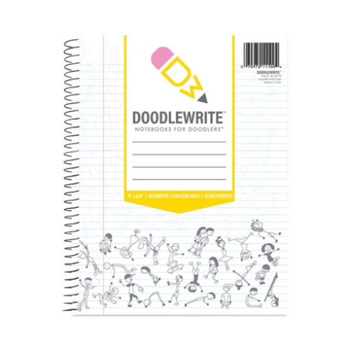 Picture of DoodleWrite Notebooks, 1-Subject, Medium/College Rule, White Cover, (60) Sheets, 24/Carton, Ships in 4-6 Business Days