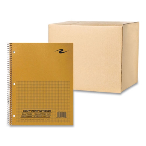 Picture of Lab and Science Wirebound Notebook, Quadrille Rule (5 sq/in), Brown Cover, (80) 8.5 x 11 Sheets, 24/CT, Ships in 4-6 Bus Days