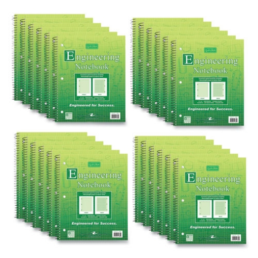 Picture of Wirebound Engineering Notebook, 20 lb Paper Stock, Green Cover, 80-Green 11 x 8.5 Sheets, 24/CT, Ships in 4-6 Business Days