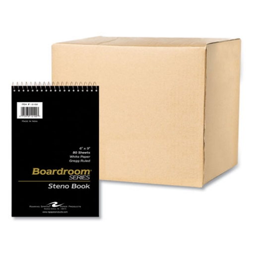 Picture of Boardroom Series Steno Pad, Gregg Rule, Brown Cover, 80 White 6 x 9 Sheets, 72 Pads/Carton, Ships in 4-6 Business Days