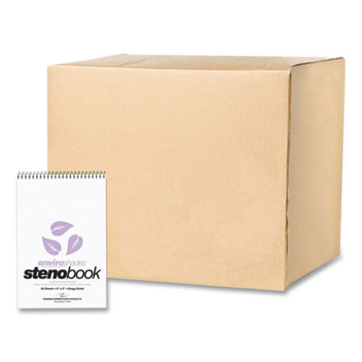 Picture of EnviroShades Steno Pad, Gregg Rule, White Cover, 80 Orchid 6 x 9 Sheets, 24 Pads/Carton, Ships in 4-6 Business Days