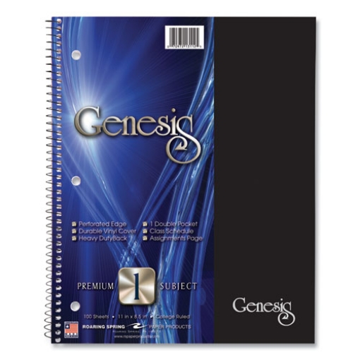 Picture of Genesis Notebook, 1-Subject, Medium/College Rule, Randomly Asst Cover Color, (100) 11x9 Sheets, 12/CT, Ships in 4-6 Bus Days