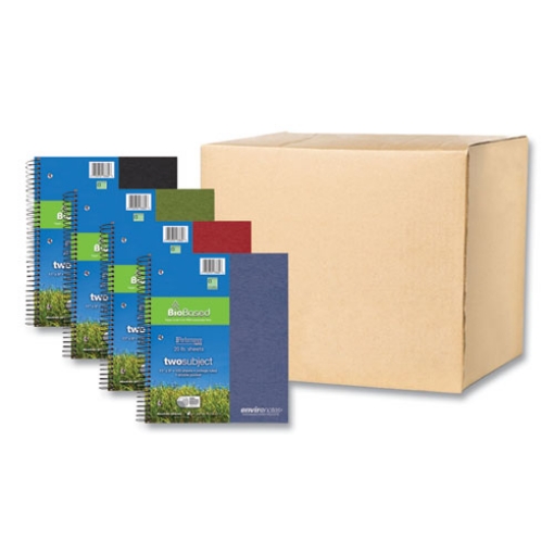 Picture of Earthtones BioBased  2 Subject Notebook, Med/College Rule, Random Asst Covers, (100) 11x9 Sheets, 24/CT,Ships in 4-6 Bus Days