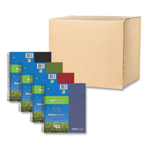 Picture of Earthtones BioBased  3 Subject Notebook, Med/College Rule, Random Asst Covers, (120) 11x9 Sheets, 24/CT,Ships in 4-6 Bus Days