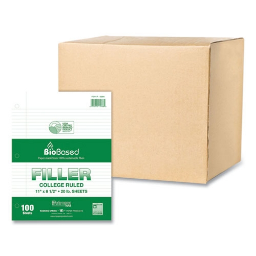 Picture of Filler Paper, 3-Hole, 8.5 x 11, College Rule, 100 Sheets/Pack, 24 Packs/Carton, Ships in 4-6 Business Days