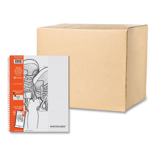 Picture of Whitelines Notebook, Medium/College Rule, Gray/Orange Cover, (70) 8.5 x 11 Sheets, 12/Carton, Ships in 4-6 Business Days