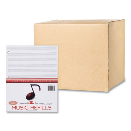 Picture of Music Filler Paper, 3-Hole, 8.5 x 11, Music Transcription Format, 20 Sheets/Pack, 24 Packs/Carton, Ships in 4-6 Business Days