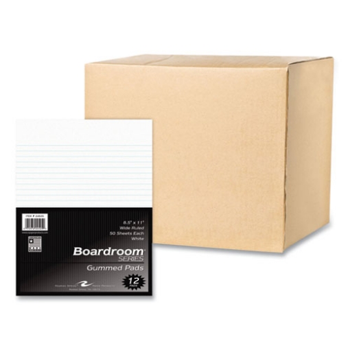 Picture of Boardroom Gummed Pad, Wide Rule, 50 White 8.5 x 11 Sheets, 72/Carton, Ships in 4-6 Business Days