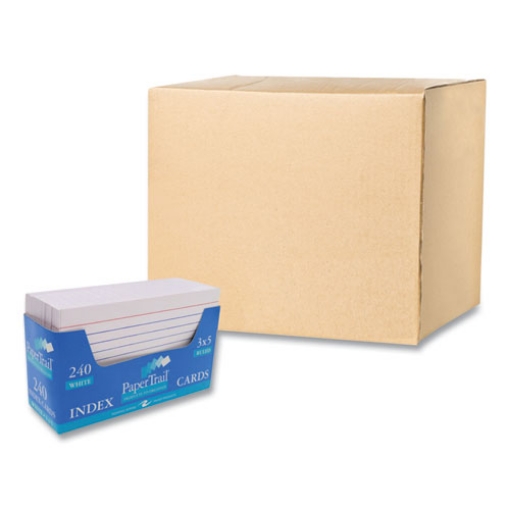 Picture of Trayed Index Cards, Narrow Rule, 3 x 5, 240 Cards/Tray, 36/Carton, Ships in 4-6 Business Days